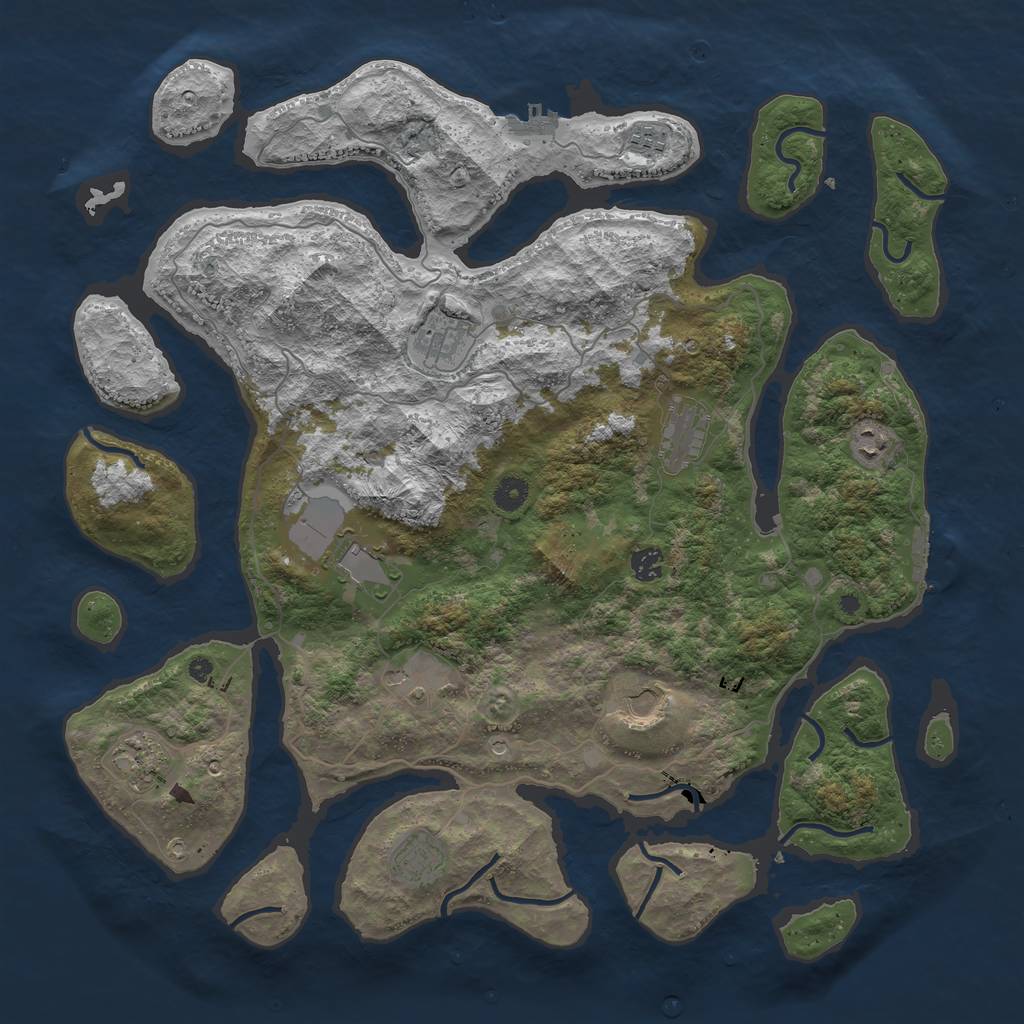 Rust Map: Procedural Map, Size: 4500, Seed: 1554, 15 Monuments