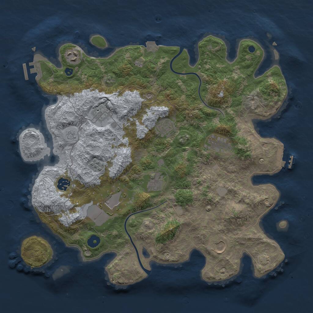 Rust Map: Procedural Map, Size: 3800, Seed: 155, 15 Monuments