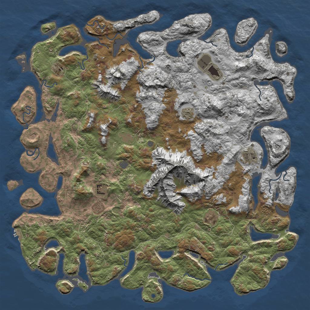 Rust Map: Procedural Map, Size: 6000, Seed: 29956330, 15 Monuments