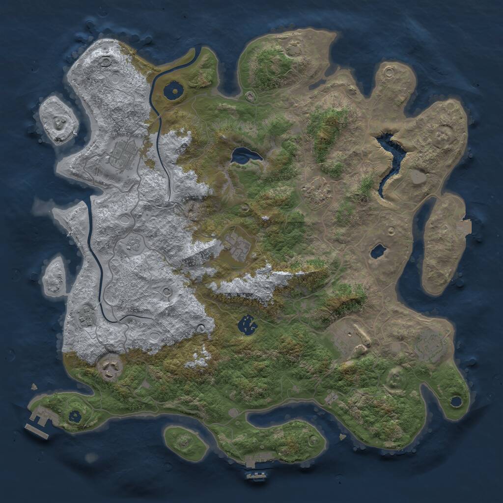 Rust Map: Procedural Map, Size: 4000, Seed: 2107993, 14 Monuments