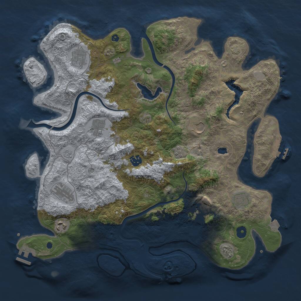 Rust Map: Procedural Map, Size: 4000, Seed: 2107993, 15 Monuments