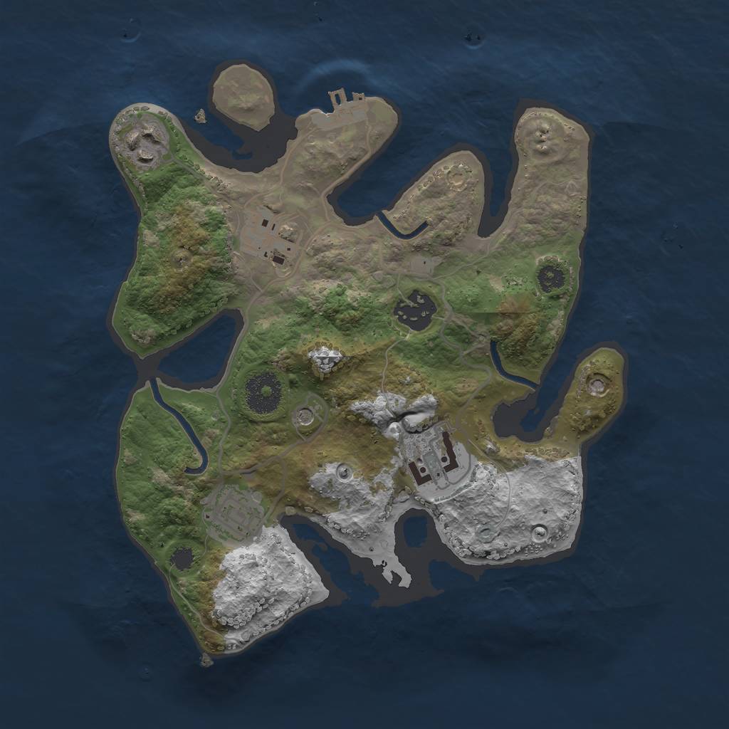 Rust Map: Procedural Map, Size: 2800, Seed: 854934, 9 Monuments