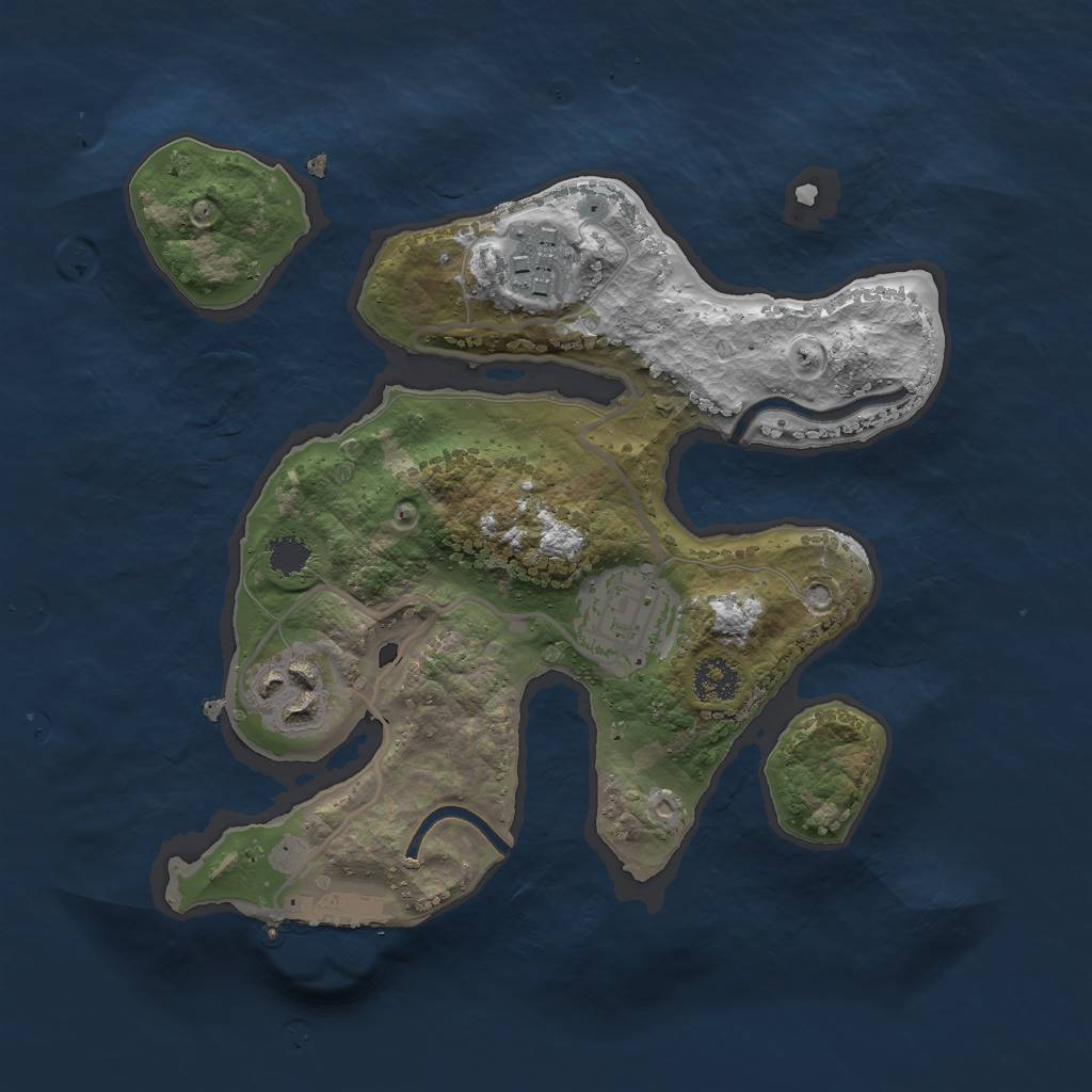 Rust Map: Procedural Map, Size: 2400, Seed: 54774779, 6 Monuments