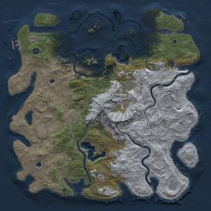 Thumbnail Rust Map: Procedural Map, Size: 5000, Seed: 14, 16 Monuments
