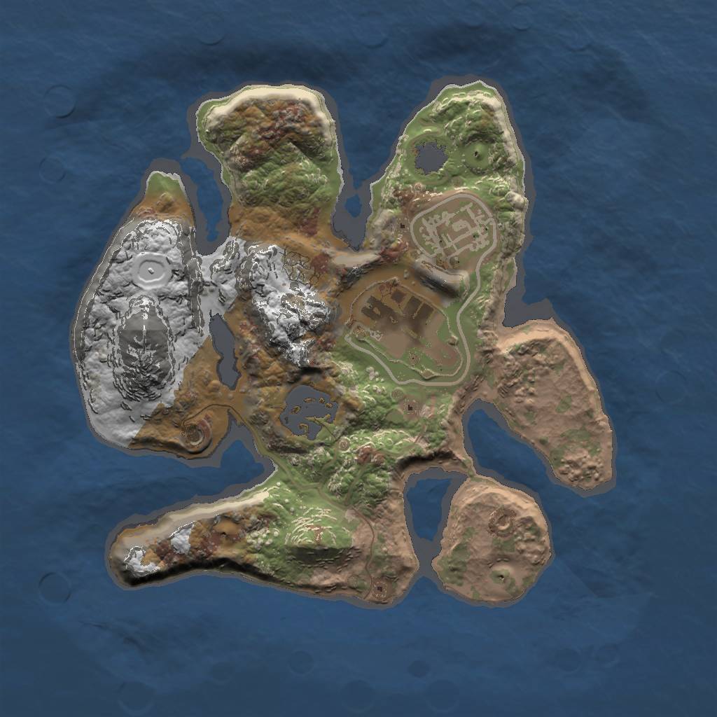 Rust Map: Procedural Map, Size: 2000, Seed: 1914251692, 6 Monuments