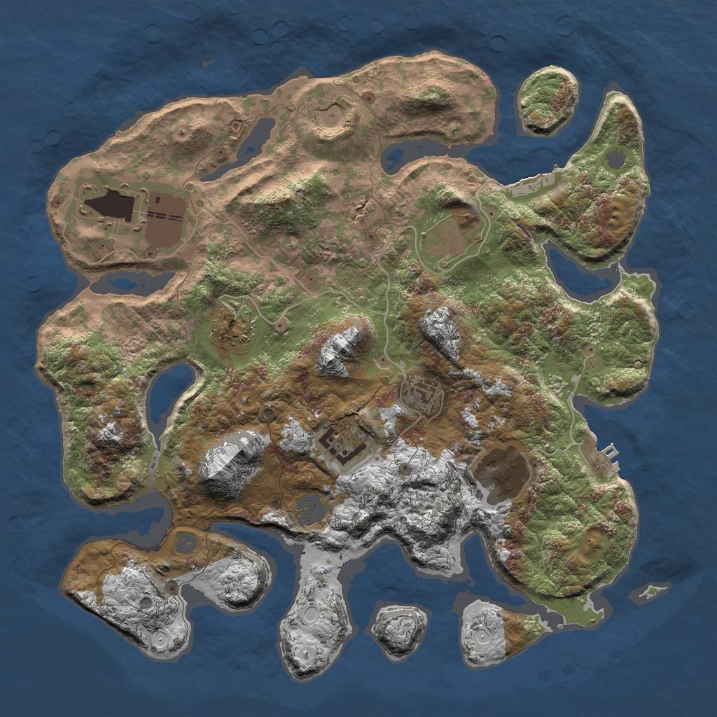 Rust Map: Procedural Map, Size: 3500, Seed: 850219198, 14 Monuments