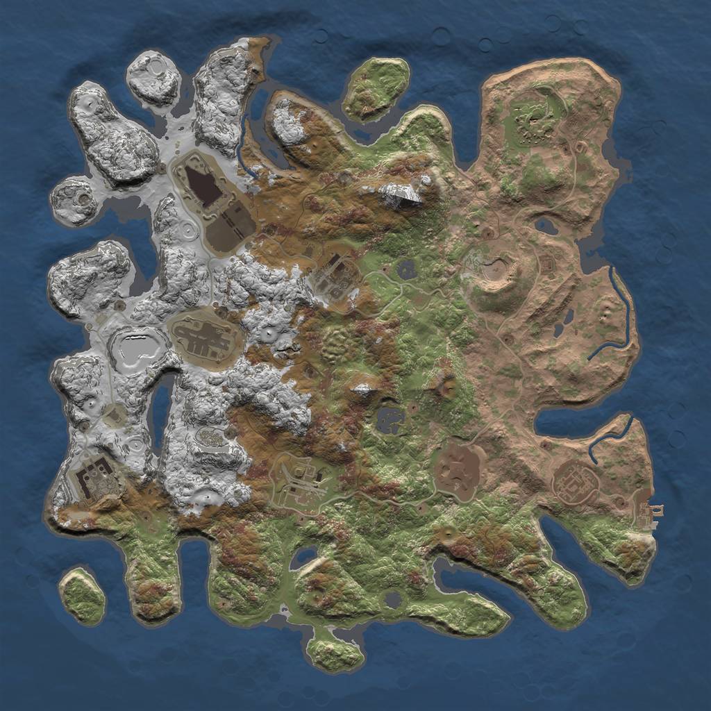 Rust Map: Procedural Map, Size: 3750, Seed: 149722609, 15 Monuments