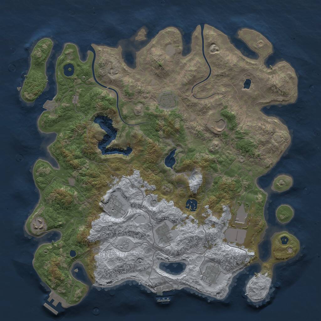 Rust Map: Procedural Map, Size: 4000, Seed: 1979505396, 14 Monuments