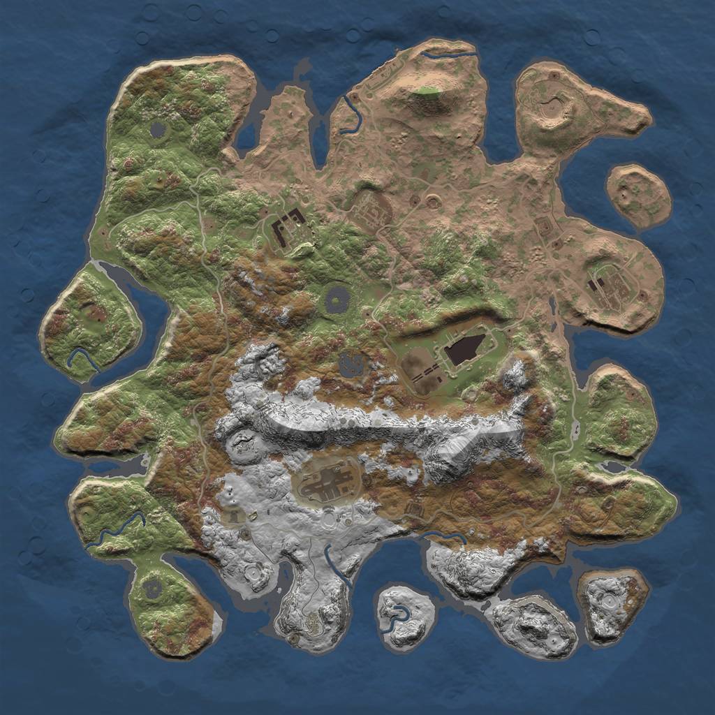 Rust Map: Procedural Map, Size: 4000, Seed: 1979505396, 12 Monuments