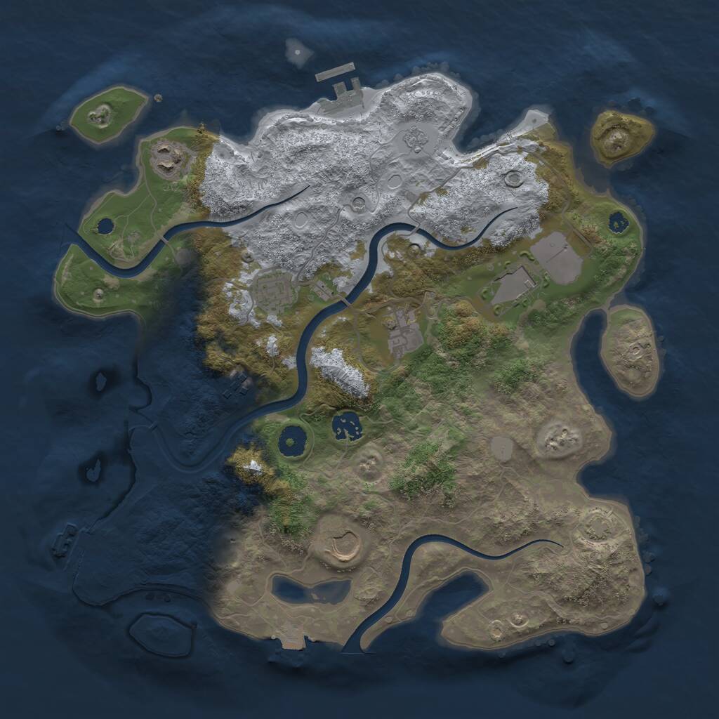 Rust Map: Procedural Map, Size: 3600, Seed: 126, 13 Monuments
