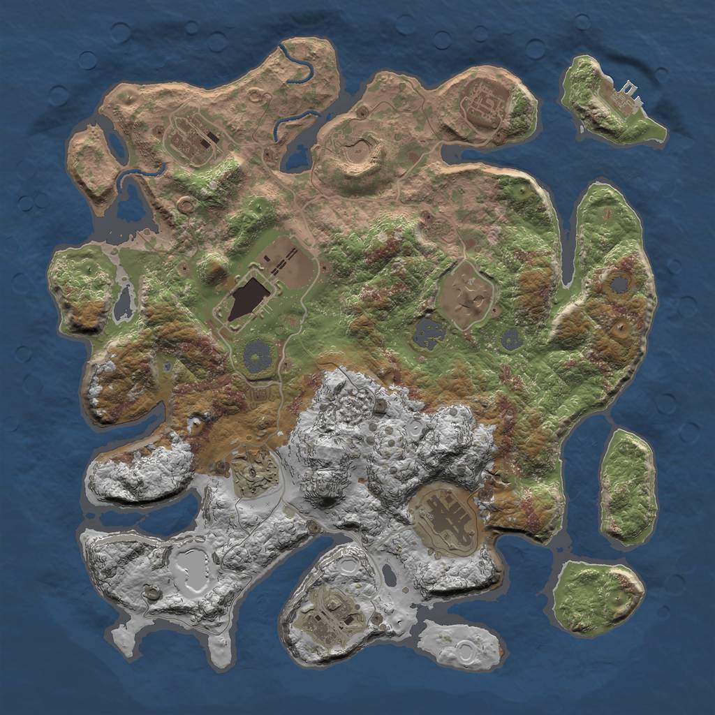 Rust Map: Procedural Map, Size: 3500, Seed: 562021, 14 Monuments