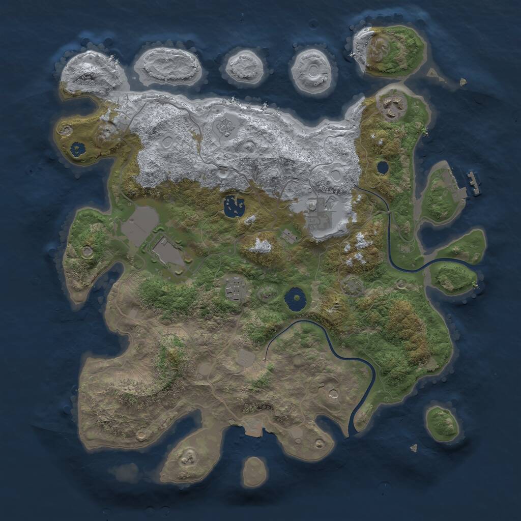 Rust Map: Procedural Map, Size: 3500, Seed: 1451233833, 10 Monuments