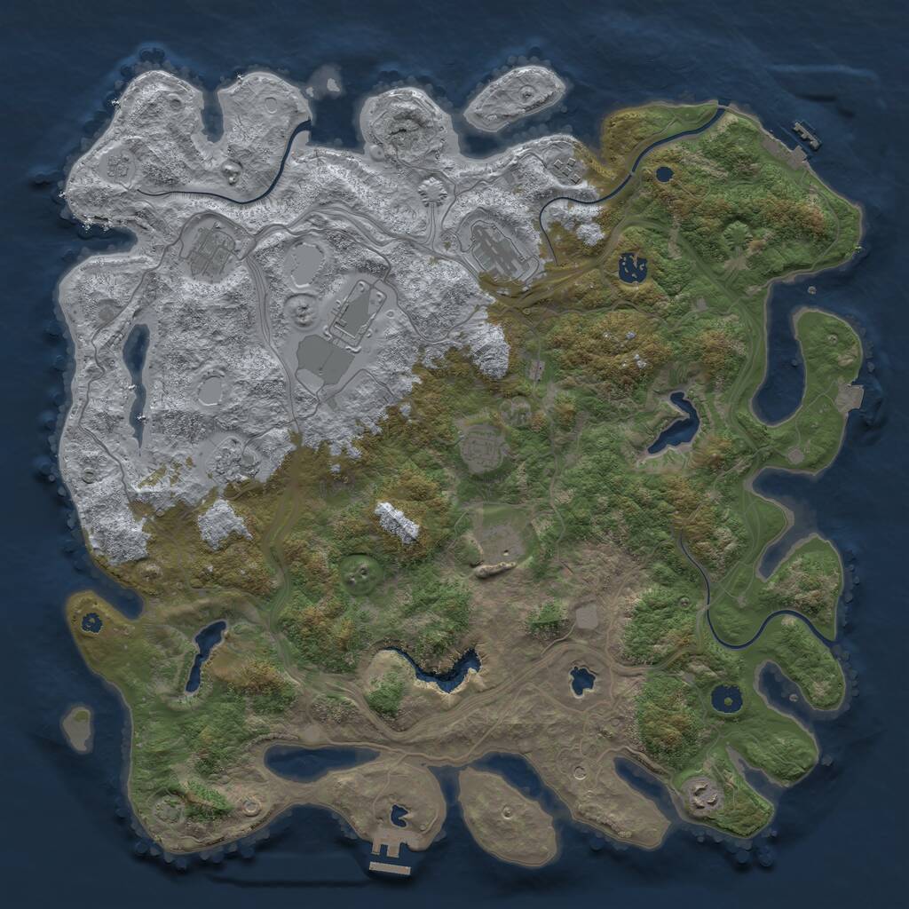 Rust Map: Procedural Map, Size: 4500, Seed: 80240, 15 Monuments