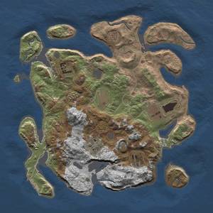 Thumbnail Rust Map: Procedural Map, Size: 3500, Seed: 22296, 13 Monuments