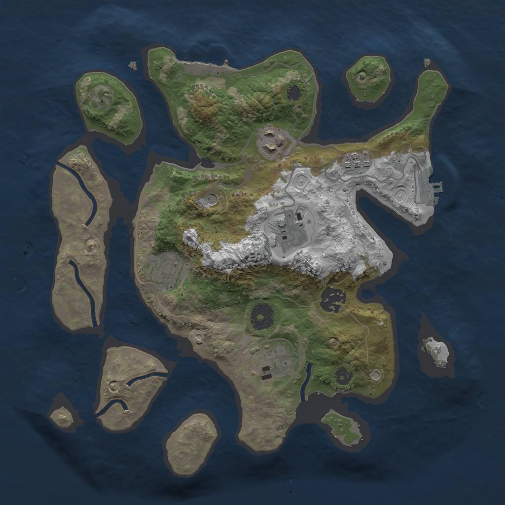 Rust Map: Procedural Map, Size: 3000, Seed: 962813432, 17 Monuments