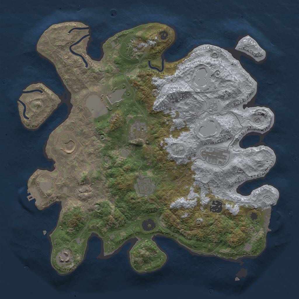 Rust Map: Procedural Map, Size: 3500, Seed: 925729, 15 Monuments