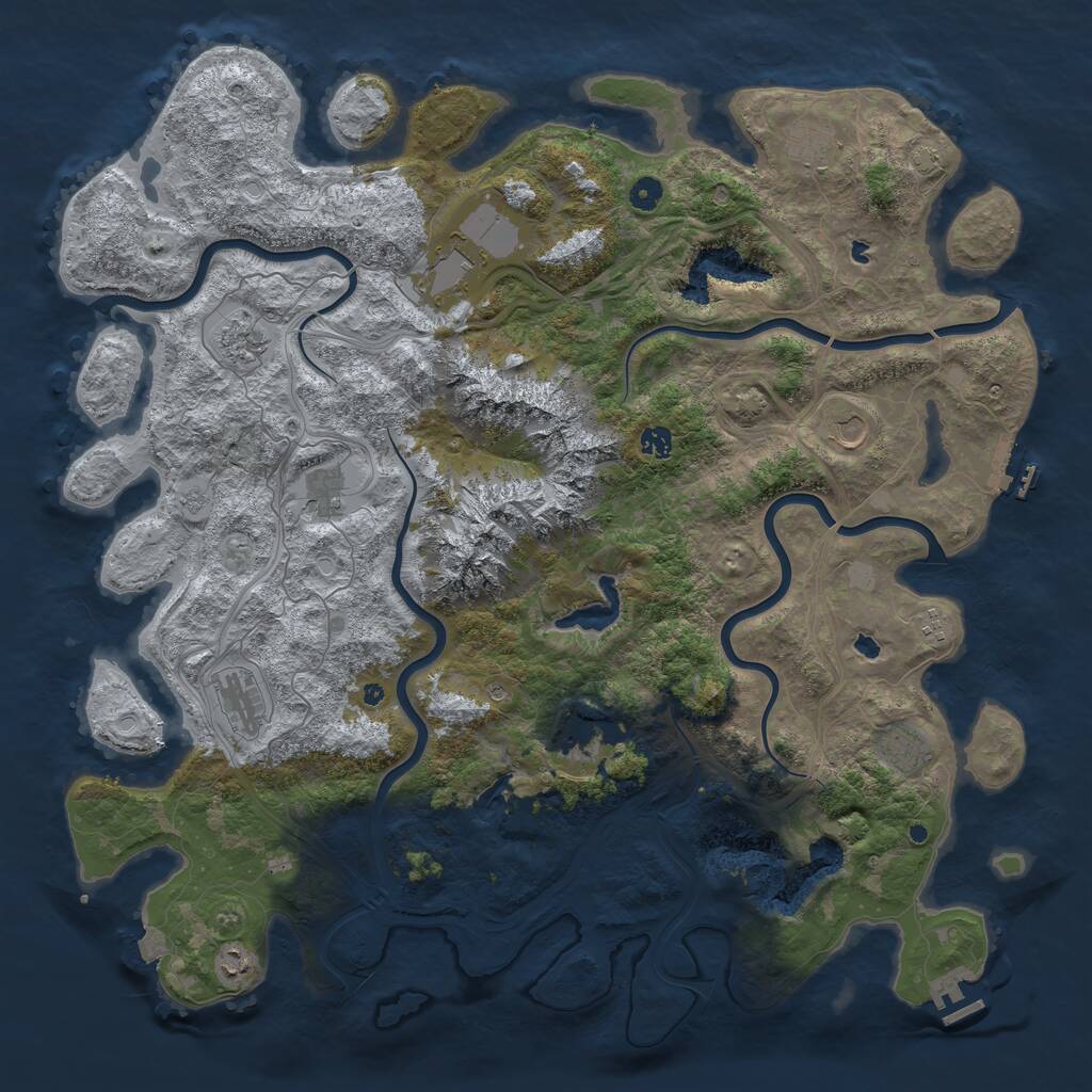Rust Map: Procedural Map, Size: 5000, Seed: 6052021, 17 Monuments