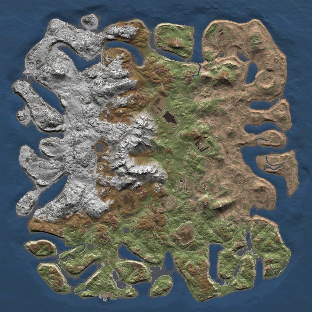 Rust Map: Procedural Map, Size: 5000, Seed: 6052021, 15 Monuments