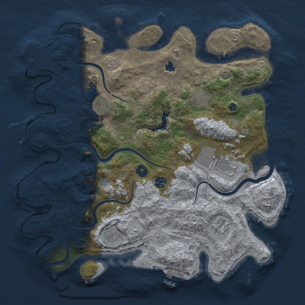 Rust Map: Procedural Map, Size: 4000, Seed: 10757, 13 Monuments