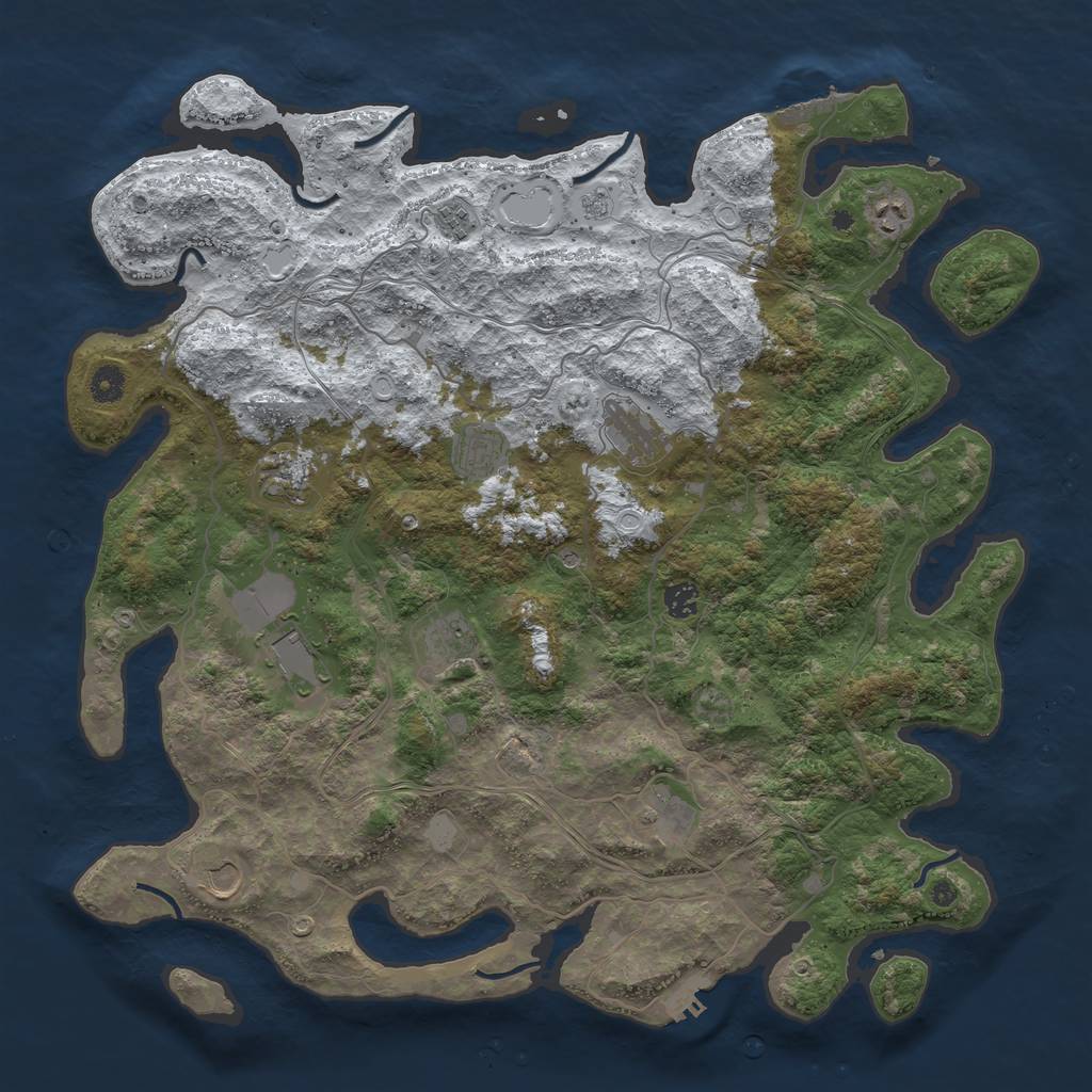 Rust Map: Procedural Map, Size: 4500, Seed: 537868902, 19 Monuments