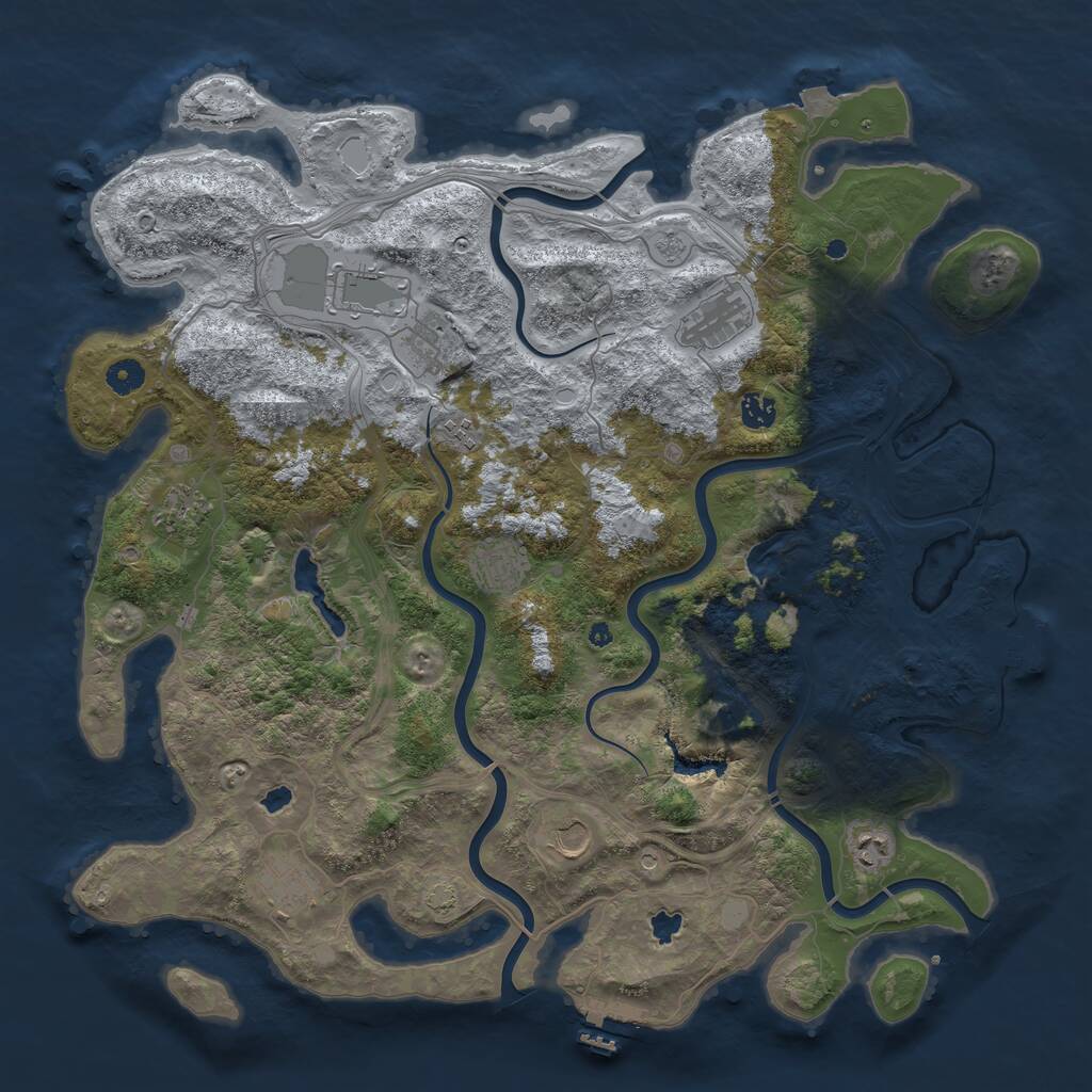 Rust Map: Procedural Map, Size: 4500, Seed: 537868902, 16 Monuments