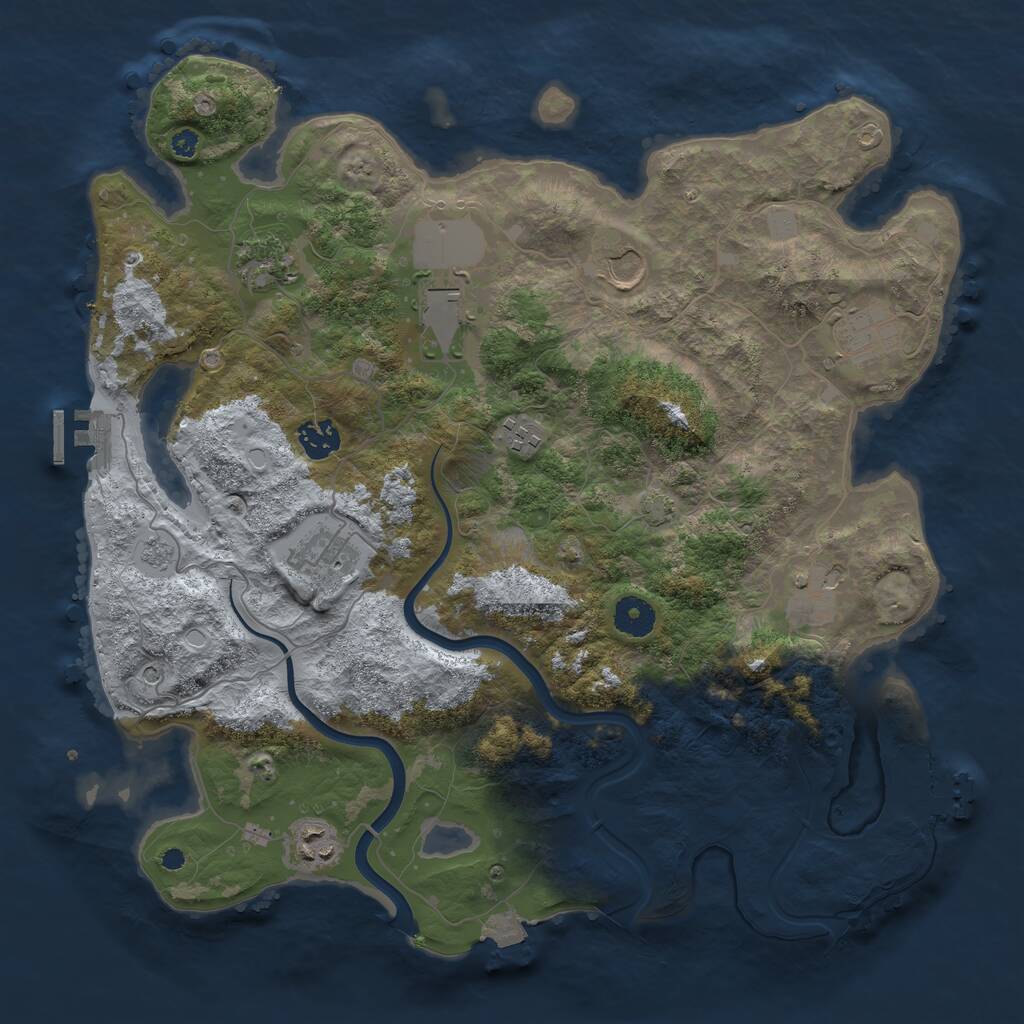 Rust Map: Procedural Map, Size: 3800, Seed: 2019097446, 15 Monuments