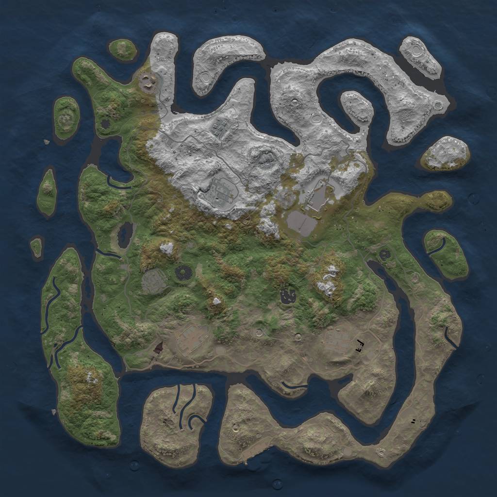 Rust Map: Procedural Map, Size: 4500, Seed: 133004, 18 Monuments