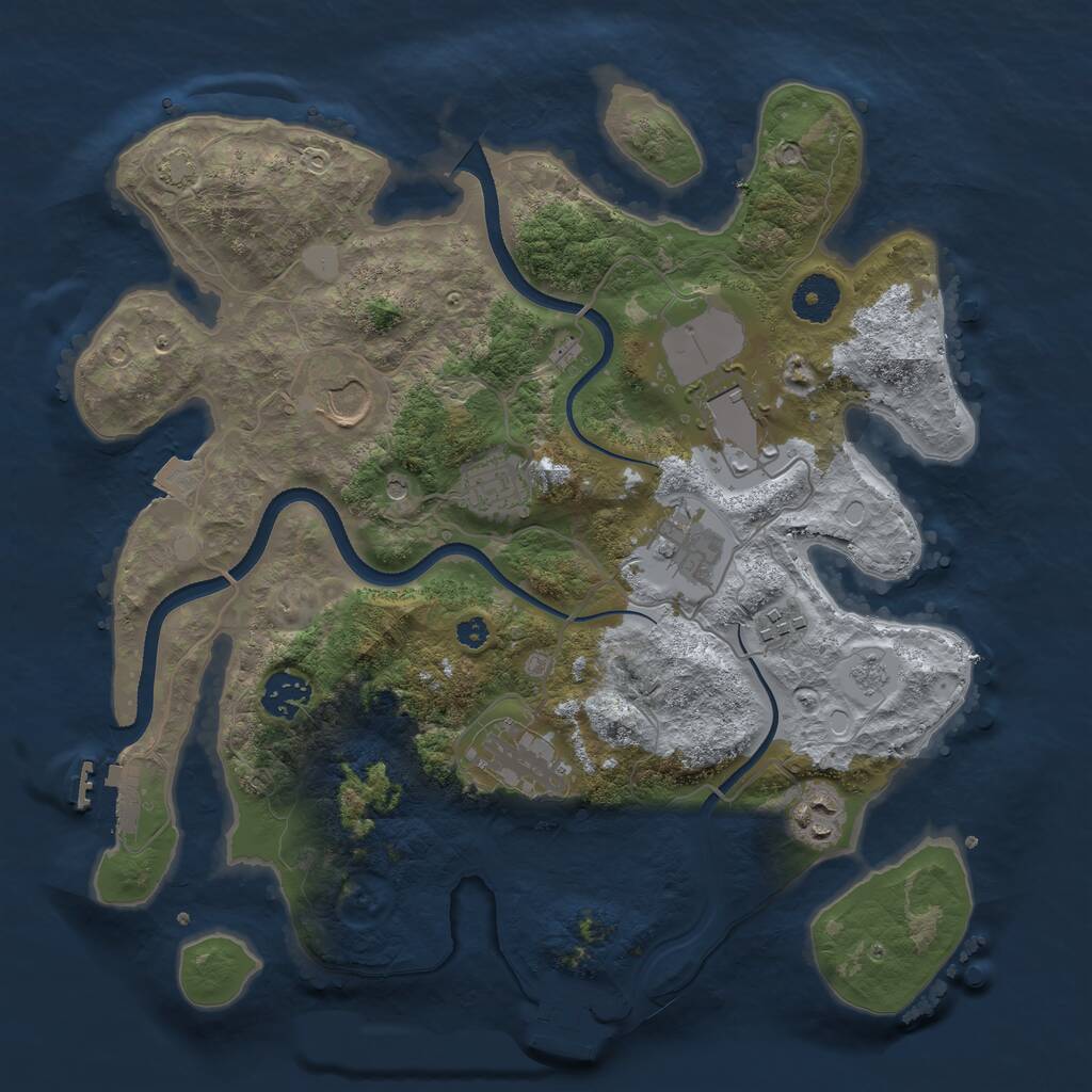 Rust Map: Procedural Map, Size: 3500, Seed: 191, 14 Monuments