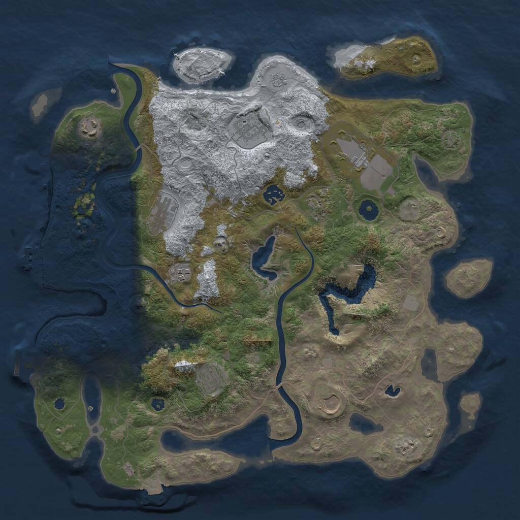 Rust Map: Procedural Map, Size: 4000, Seed: 265897, 15 Monuments