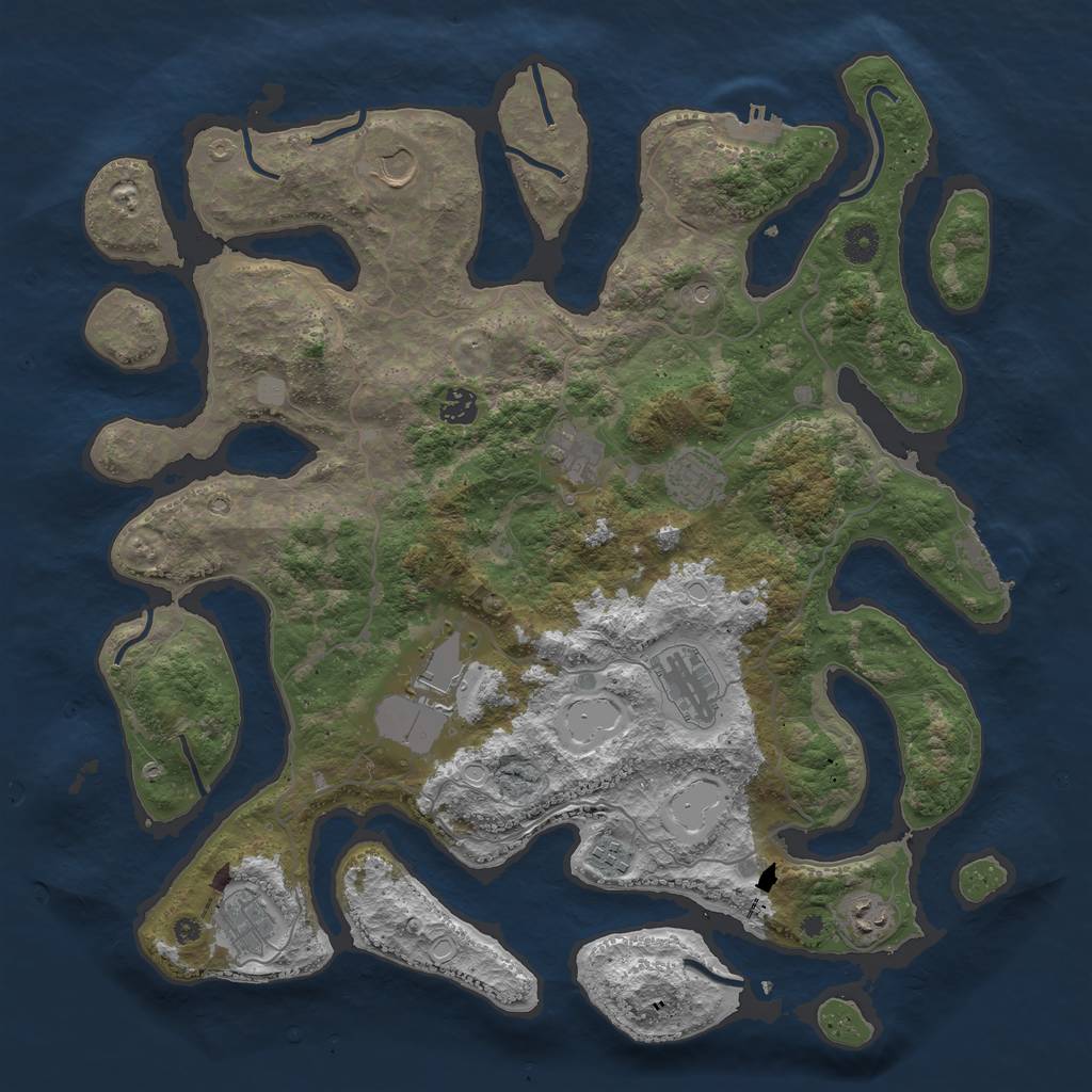 Rust Map: Procedural Map, Size: 4250, Seed: 675605780, 17 Monuments