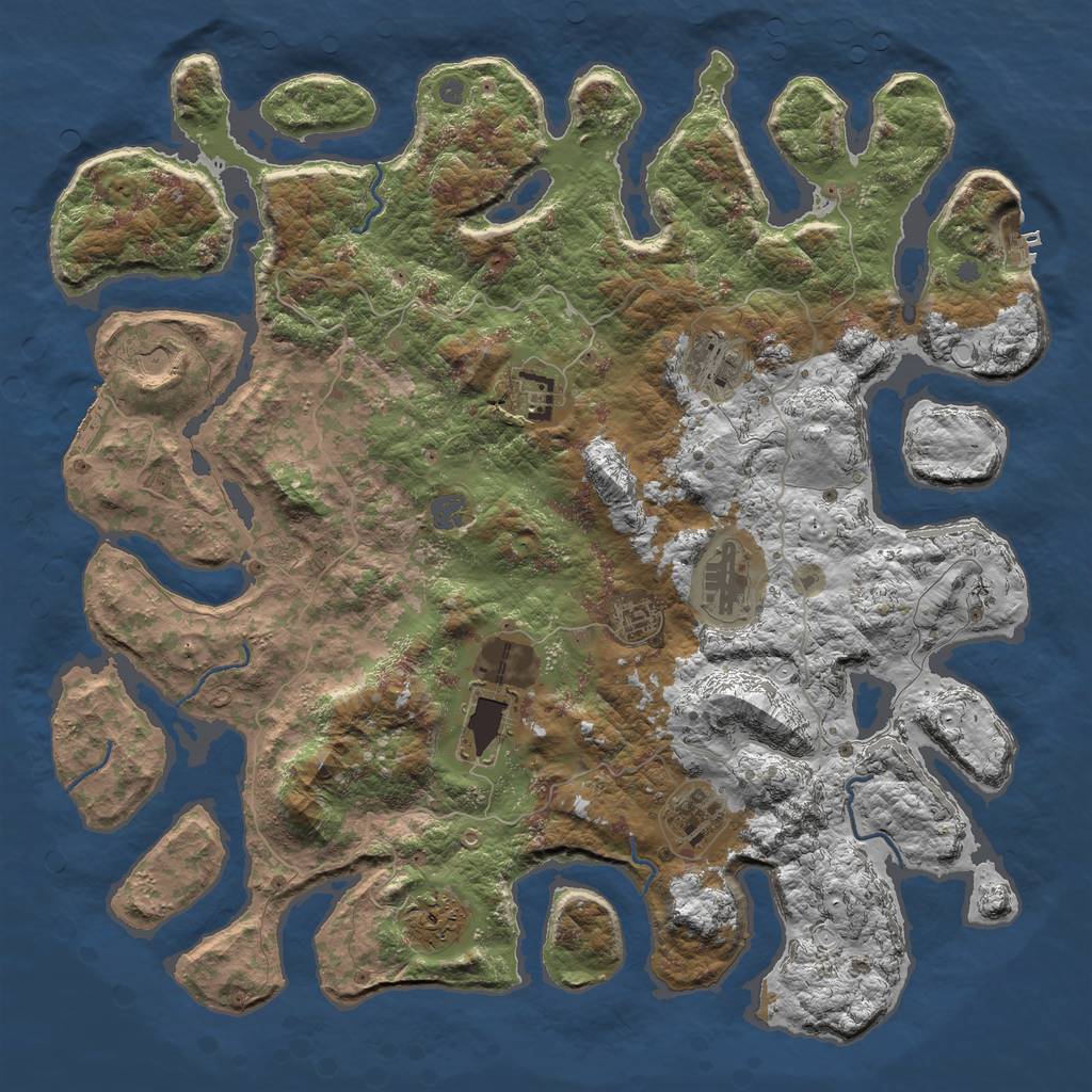 Rust Map: Procedural Map, Size: 4500, Seed: 575902031, 14 Monuments