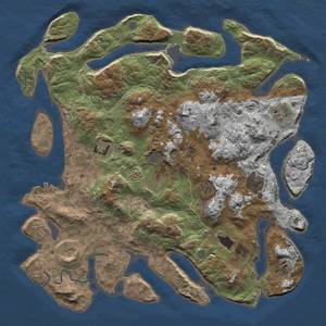 Thumbnail Rust Map: Procedural Map, Size: 4500, Seed: 695493661, 14 Monuments