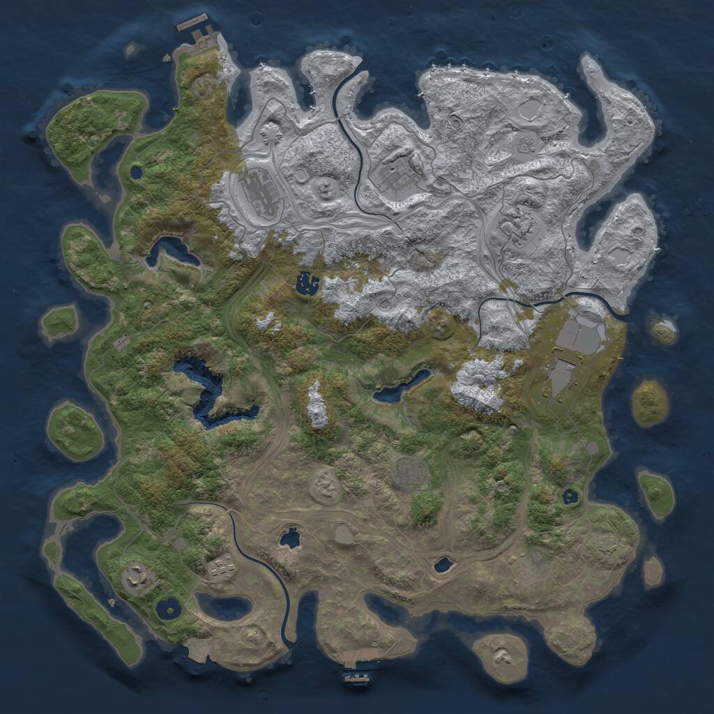 Rust Map: Procedural Map, Size: 4500, Seed: 1109615223, 15 Monuments