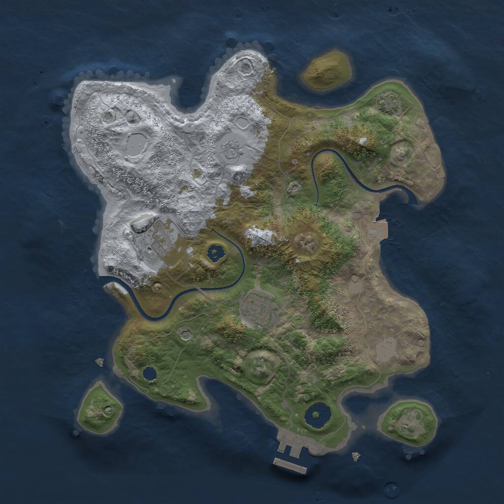 Rust Map: Procedural Map, Size: 3000, Seed: 234234, 7 Monuments