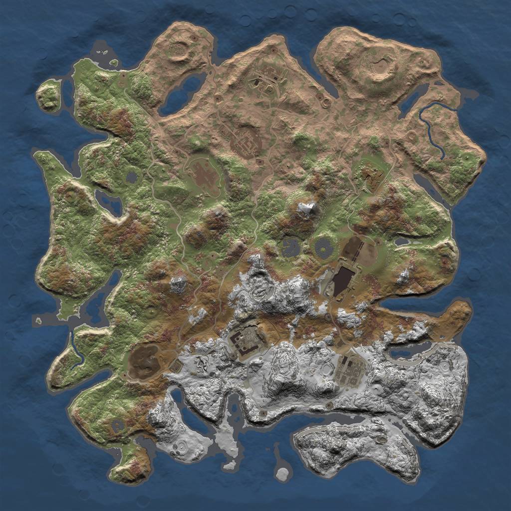 Rust Map: Procedural Map, Size: 4000, Seed: 1432608588, 14 Monuments