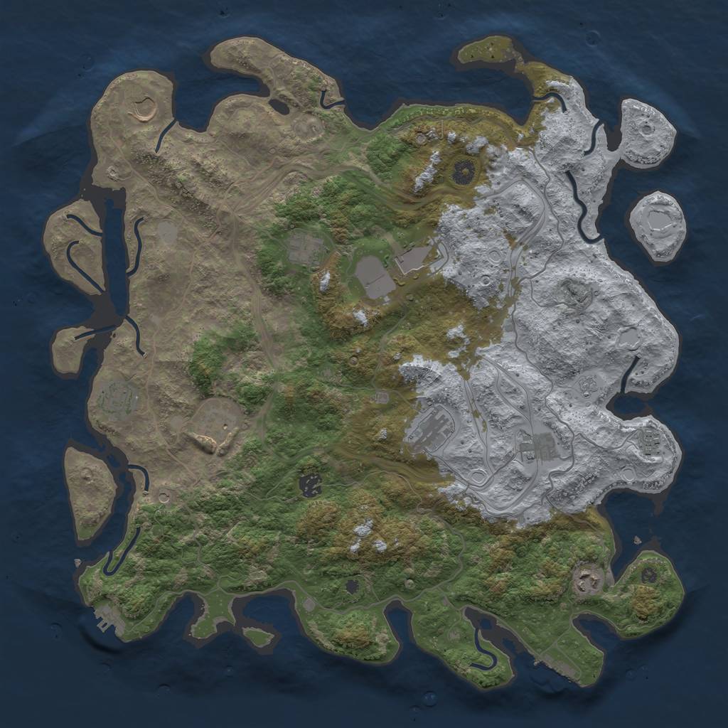 Rust Map: Procedural Map, Size: 4500, Seed: 24549669, 17 Monuments