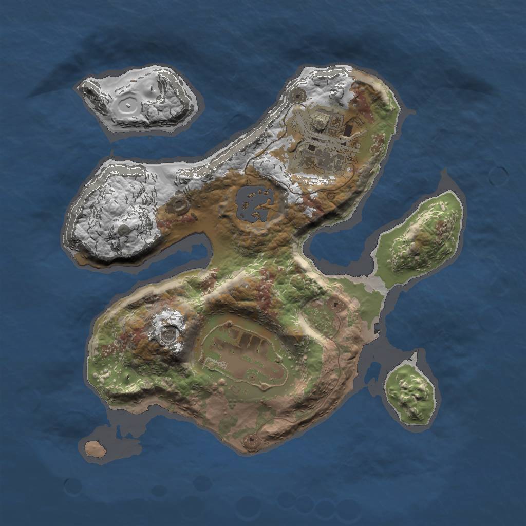 Rust Map: Procedural Map, Size: 2000, Seed: 2450, 6 Monuments