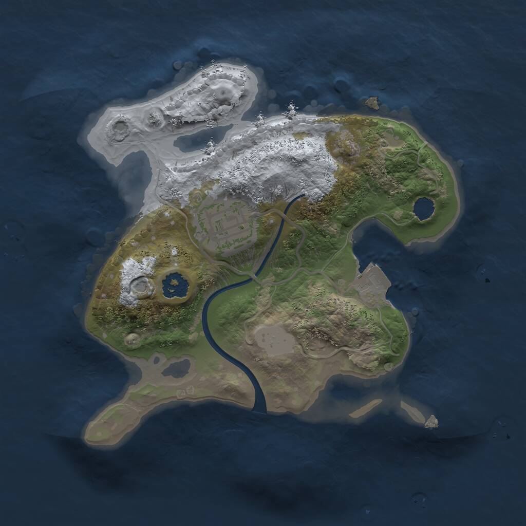 Rust Map: Procedural Map, Size: 2000, Seed: 2450, 2 Monuments