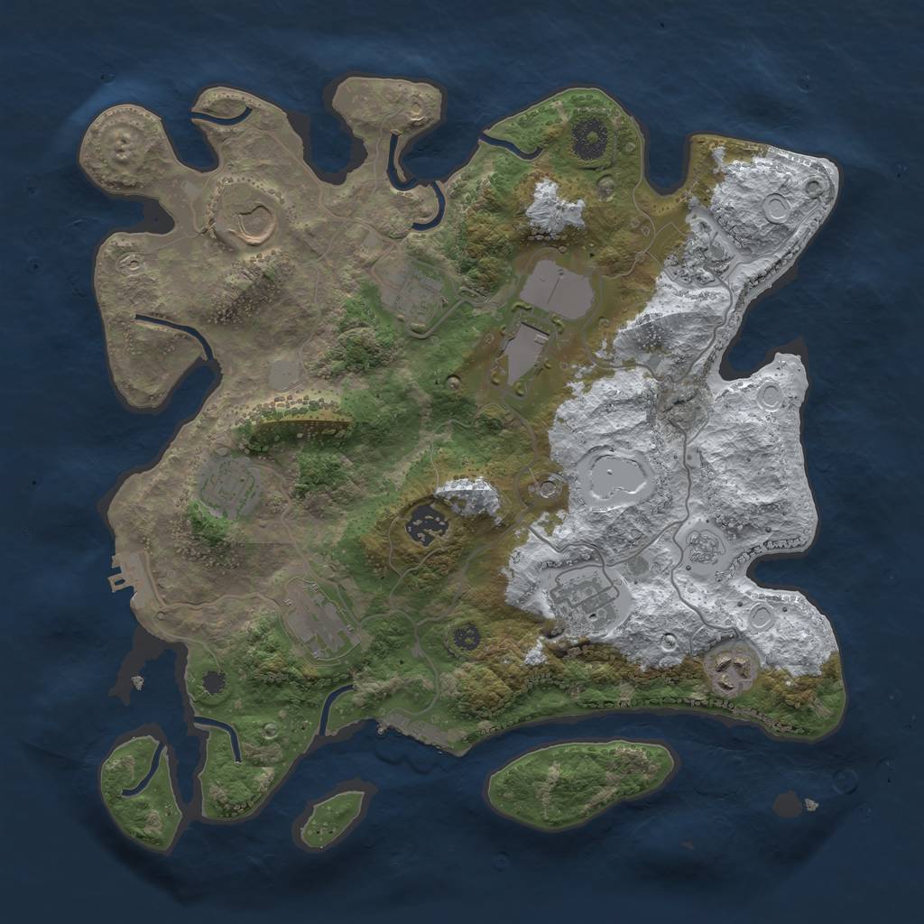 Rust Map: Procedural Map, Size: 3500, Seed: 1856741682, 18 Monuments