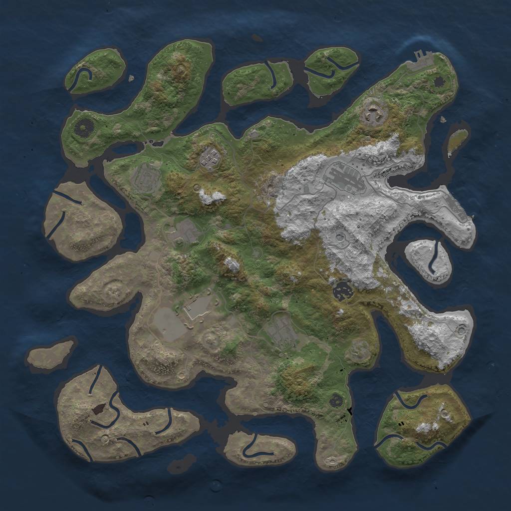 Rust Map: Procedural Map, Size: 3990, Seed: 1337, 13 Monuments