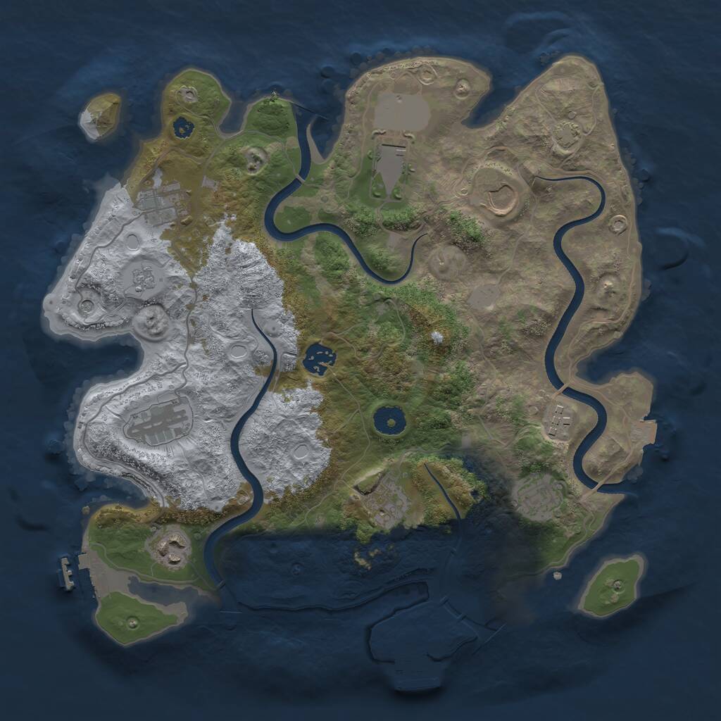 Rust Map: Procedural Map, Size: 3500, Seed: 1167871814, 15 Monuments