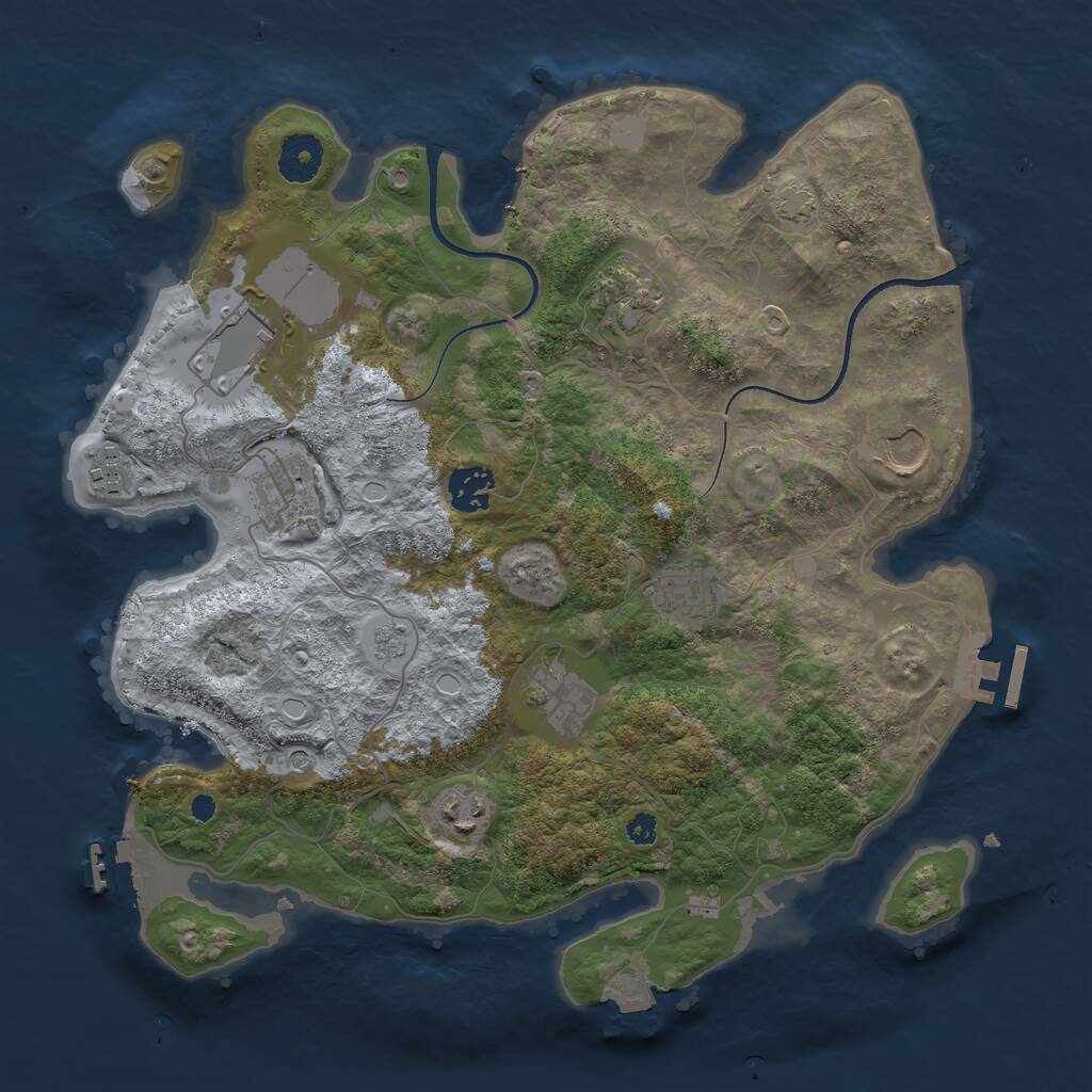 Rust Map: Procedural Map, Size: 3500, Seed: 1167871814, 15 Monuments