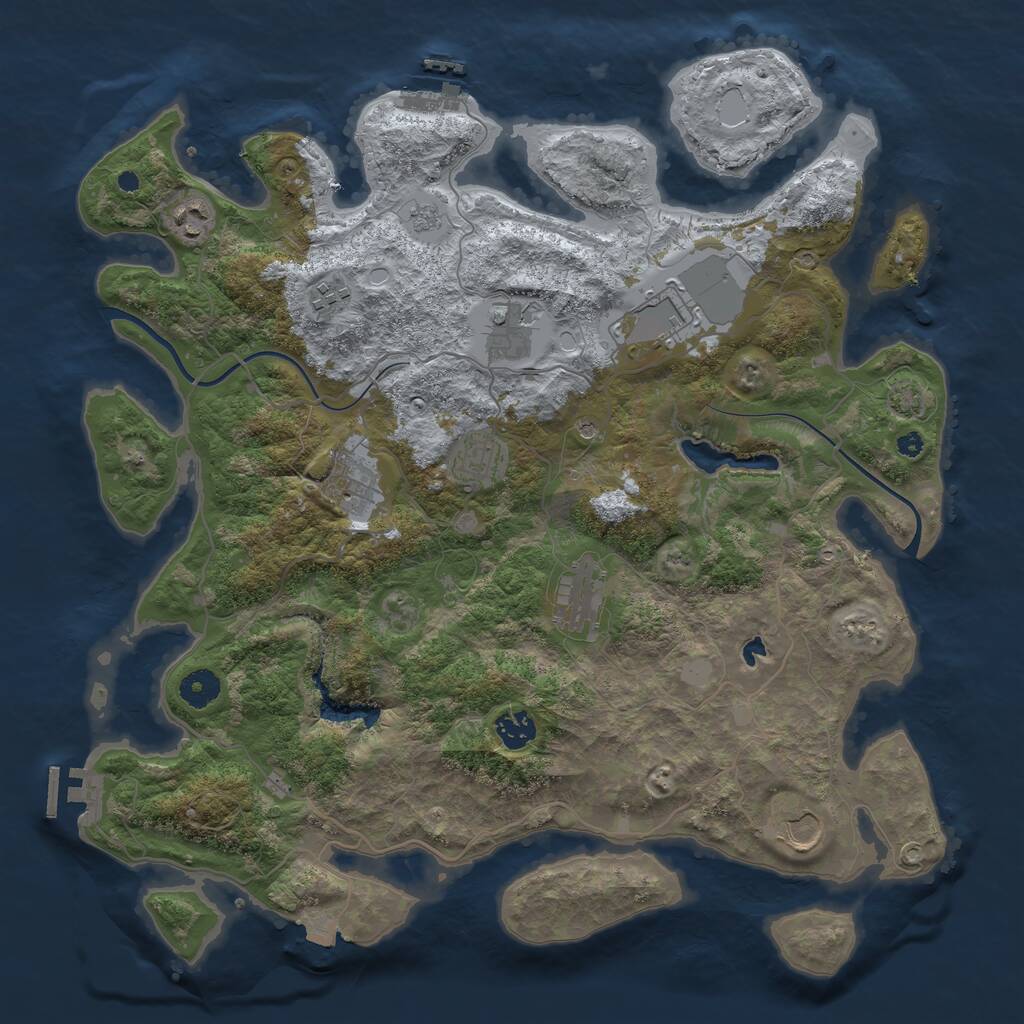 Rust Map: Procedural Map, Size: 4000, Seed: 8344232, 15 Monuments