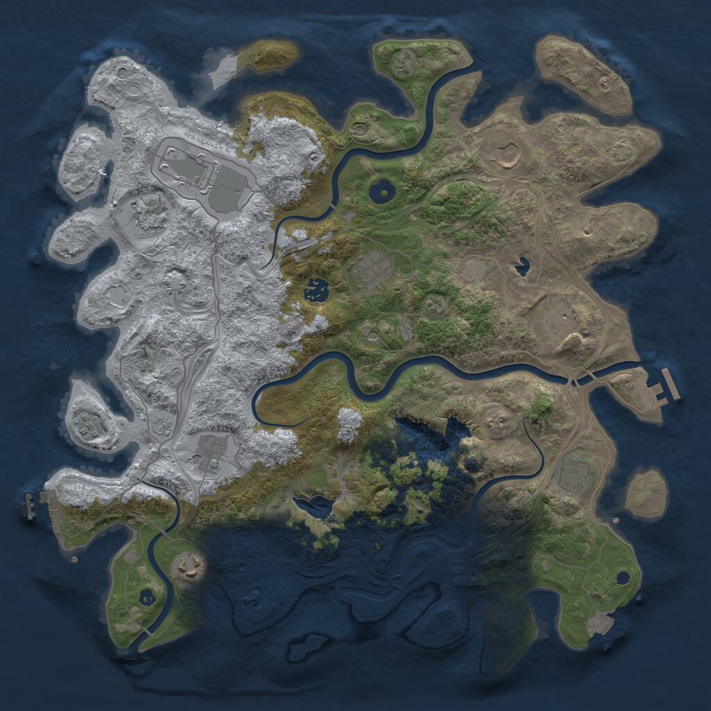 Rust Map: Procedural Map, Size: 4250, Seed: 6052021, 16 Monuments