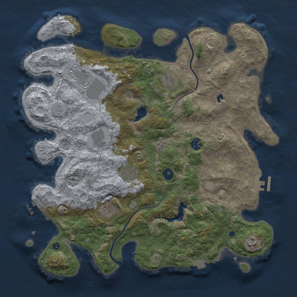 Rust Map: Procedural Map, Size: 4000, Seed: 3306452, 14 Monuments
