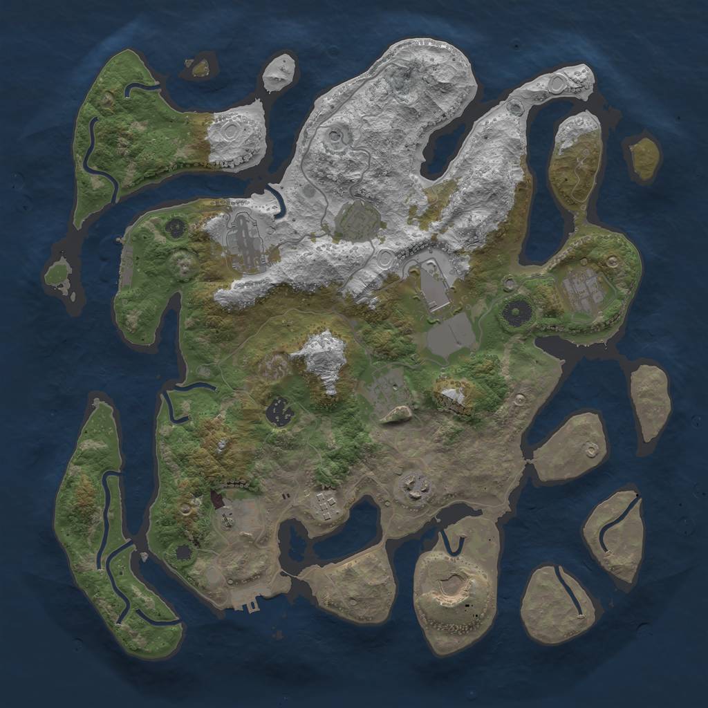 Rust Map: Procedural Map, Size: 3900, Seed: 1116, 21 Monuments