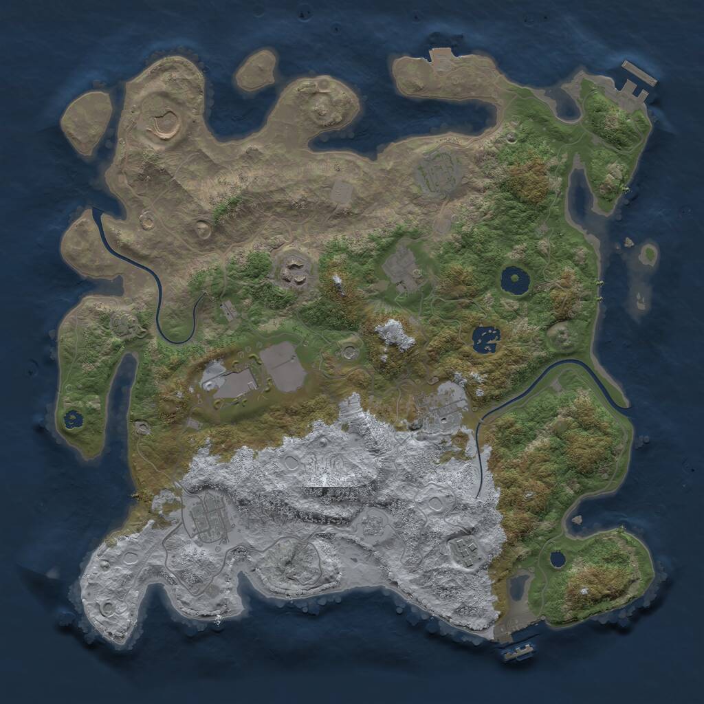 Rust Map: Procedural Map, Size: 3700, Seed: 42132541, 15 Monuments