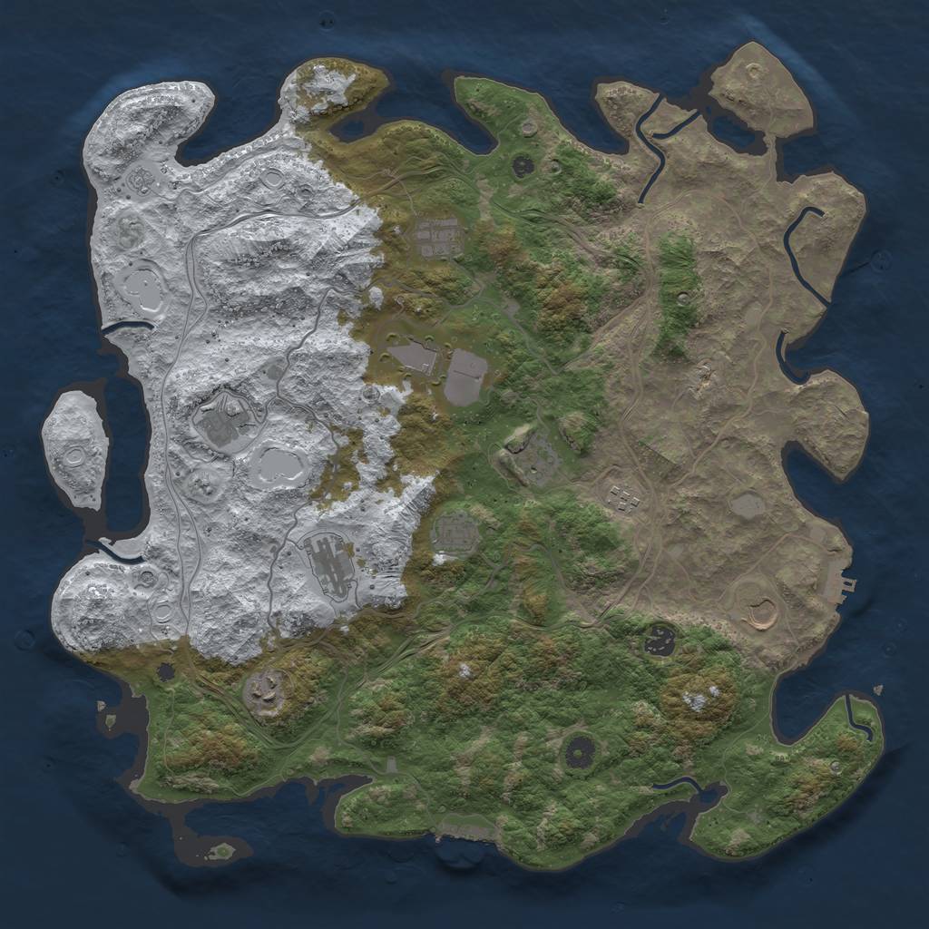 Rust Map: Procedural Map, Size: 4500, Seed: 642286, 19 Monuments