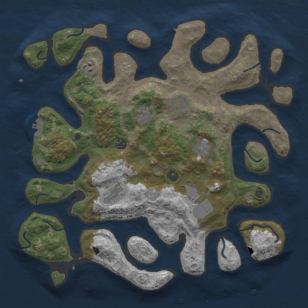 Rust Map: Procedural Map, Size: 4000, Seed: 2083, 19 Monuments