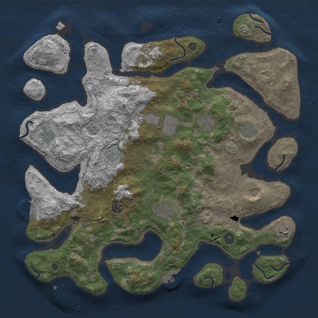 Rust Map: Procedural Map, Size: 4269, Seed: 738234764, 19 Monuments